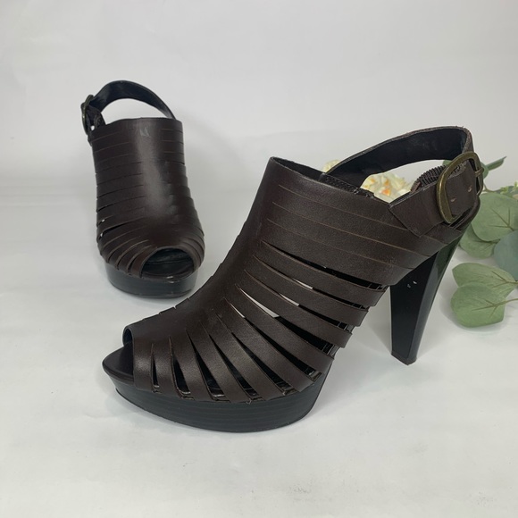 a.n.a Shoes - brown leather heels  8